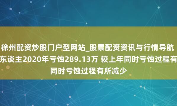 徐州配资炒股门户型网站_股票配资资讯与行情导航 川机器东谈主2020年亏蚀289.13万 较上年同时亏蚀过程有所减少