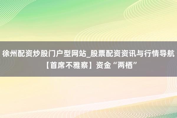 徐州配资炒股门户型网站_股票配资资讯与行情导航 【首席不雅察】资金“两栖”
