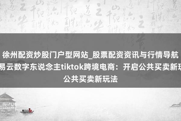 徐州配资炒股门户型网站_股票配资资讯与行情导航 客易云数字东说念主tiktok跨境电商：开启公共买卖新玩法