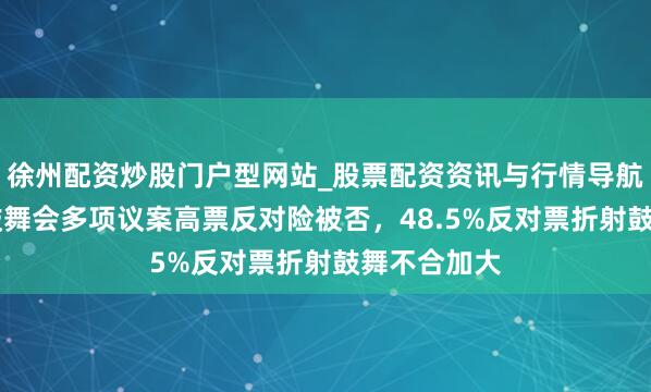 徐州配资炒股门户型网站_股票配资资讯与行情导航 信达生物鼓舞会多项议案高票反对险被否，48.5%反对票折射鼓舞不合加大