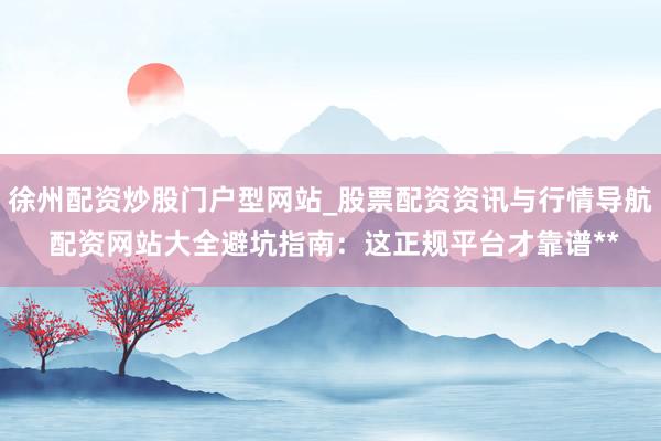徐州配资炒股门户型网站_股票配资资讯与行情导航 配资网站大全避坑指南：这正规平台才靠谱**